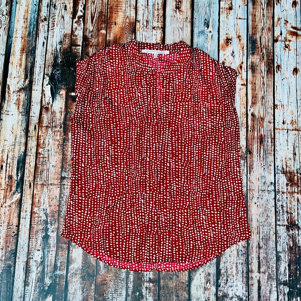 Collective Concepts Lisette Red Dot Short Sleeve Blouse